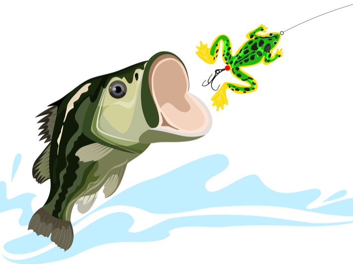 Largemouth Bass Eats Frog Lure Shutterstock 360735296